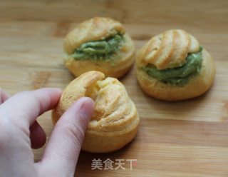 抹茶乳酪泡芙的做法步骤：6