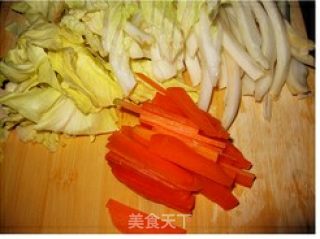 火腿杂炒菜篮子的做法步骤：2