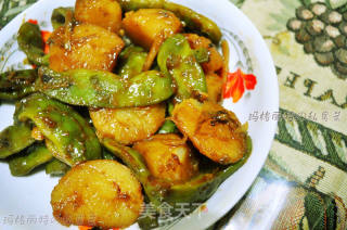 家常素菜——土豆烧豆角的做法步骤：5