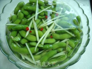【苏菜】适合夏季里食用的解乏小菜----盐水毛豆的做法步骤：5