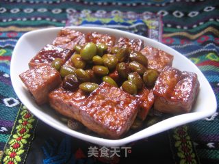 【浙菜】臭豆腐烧毛豆的做法步骤：8