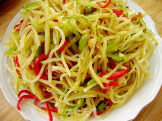 家常菜----青红椒土豆丝的做法步骤：8