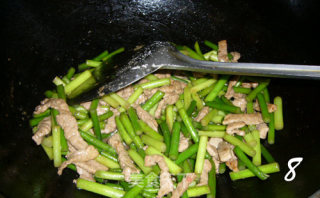 蒜苔炒肉丝的做法步骤：8