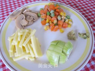 起士肉丁炒饭的做法步骤：3