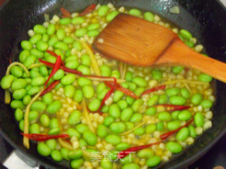 茭白炒毛豆的做法步骤：5