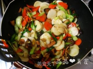 【浙菜】五色炒年糕的做法步骤：7