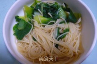 青菜虾皮拉面的做法步骤：10