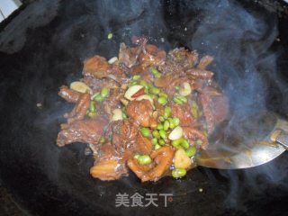 仔鸡烧毛豆的做法步骤：7