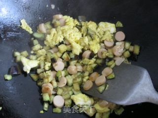 晚餐--茄子鸡蛋火腿打卤面的做法步骤：6