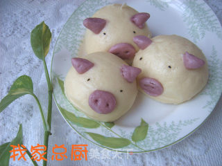 小猪豆沙包的做法步骤：14