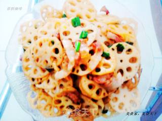五花肉炒藕片的做法步骤：8