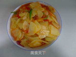 青椒西红柿炒土豆的做法步骤：6