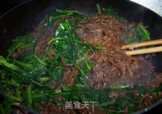 肉末粉丝菠菜的做法步骤：9