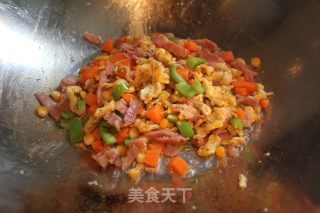培根奶酪焗饭的做法步骤：2
