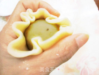 纯素绿豆酥皮月饼（甜咸两种馅料）的做法步骤：16