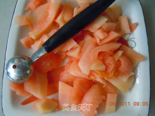 木瓜牛奶的做法步骤：2