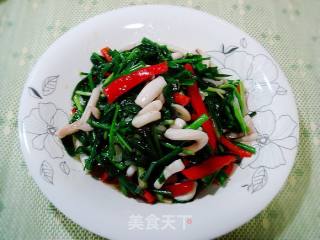 韭菜炒鱿鱼的做法步骤：12