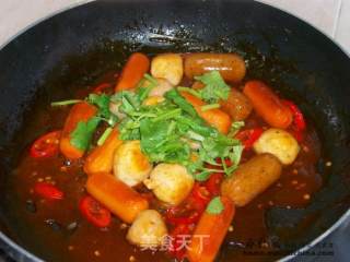 家常菜肴@@酸辣甜香肠丸子的做法步骤：7
