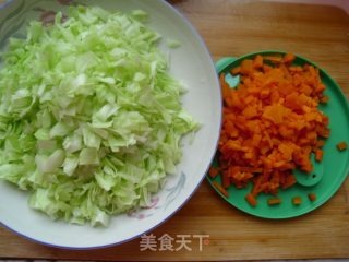 胡萝卜包菜炒饭的做法步骤：2