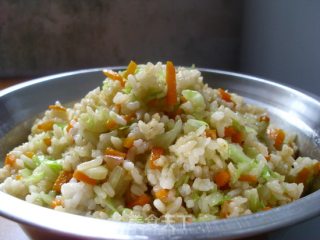 胡萝卜包菜炒饭的做法步骤：7