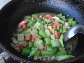 番茄丝瓜丁的做法步骤：8