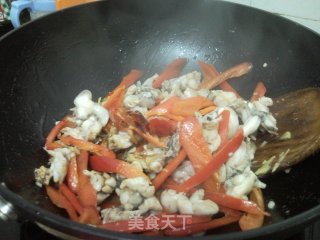 田鸡配红椒的做法步骤：7