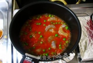 茄汁鲜虾青豆意面的做法步骤：5