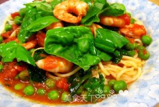 茄汁鲜虾青豆意面的做法步骤：8