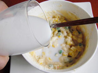 清香怡人—鸡蛋玉米豌豆饼的做法步骤：5