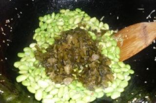 配粥小菜——雪菜毛豆的做法步骤：4