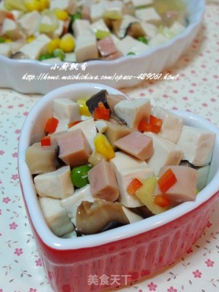 【五彩豆腐丁】健康美丽吃出来的做法步骤：12