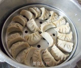 韭菜鲜肉蒸饺的做法步骤：6