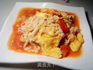 番茄金针菇炒鸡蛋的做法步骤：13