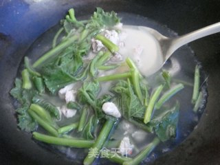 南瓜苗肉片汤的做法步骤：5