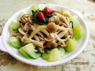 油菜蟹味菇的做法步骤：13