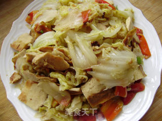 家常菜----白菜烧豆干的做法步骤：7