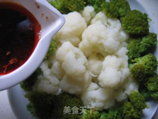 辣椒油拌双花的做法步骤：6