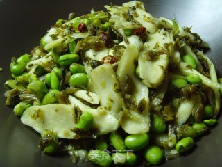 茭白毛豆倒篤菜的做法步骤：7