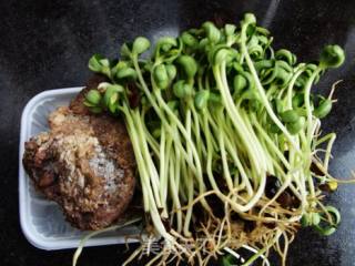 私房----黑豆苗炒牛肉的做法步骤：1