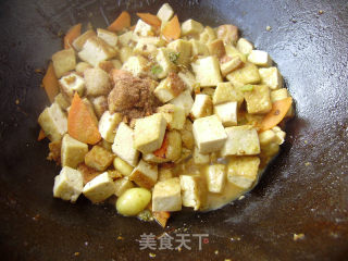 家常菜----银杏烧豆腐的做法步骤：8