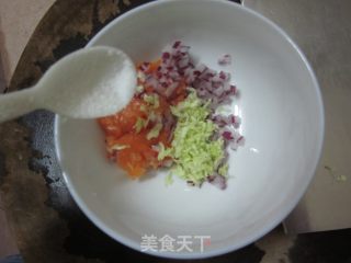 宝宝辅食——三文鱼蔬菜小丸子的做法步骤：3