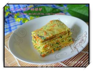 【简单制作的花样饼大全】五彩西葫芦锅塌饼的做法步骤：9