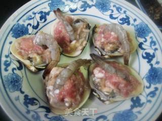 鲜虾肉糜嵌文蛤的做法步骤：3
