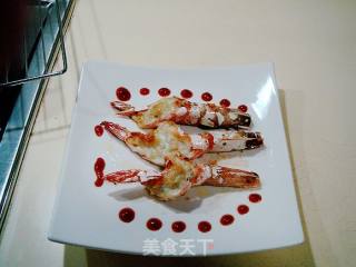 焗烤菜肴“蒜蓉芝士焗大虾”的做法步骤：6