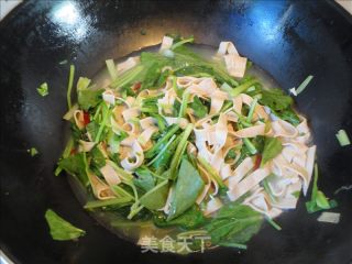 千张烧青菜的做法步骤：7