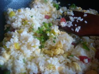 【南瓜的花样年华】南瓜腊肠炒饭的做法步骤：9