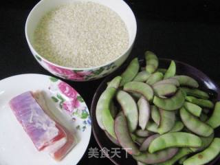 咸肉扁豆饭的做法步骤：1