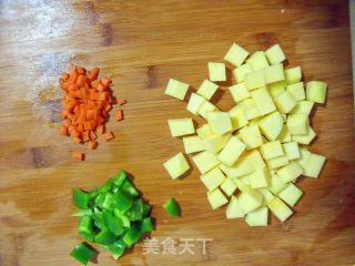 多吃点粗粮让健康加分---南瓜鸡丁玉米饭的做法步骤：2