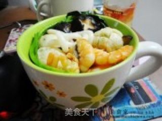 盐焗虾--海鲜乌冬汤面的做法步骤：7