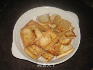 布包豆腐炒肉片的做法步骤：5